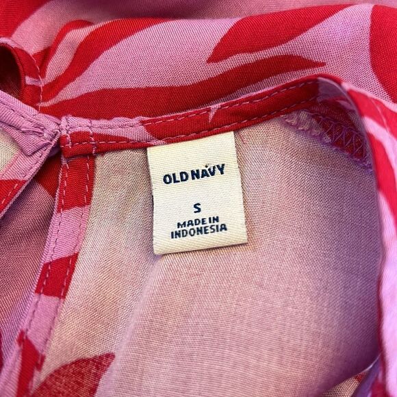 Old Navy pink fuschia floral sleeveless blouse Size S New - Picture 9 of 10